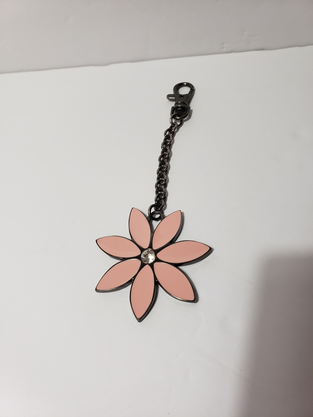 MARY KAY Pink Flower Charm With Rhrinestone & Chain